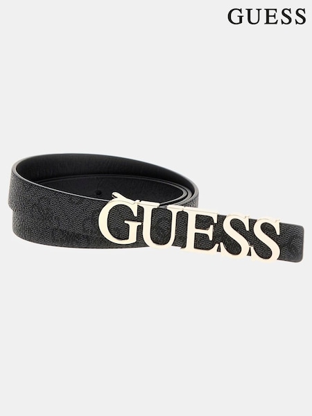Guess Metal Logo Black Belt (W29107) | £40