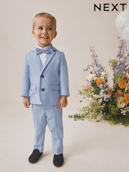 Blue Blazer Shirt Trousers and Bow Tie Set (3mths-9yrs) (W29206) | £52 - £60
