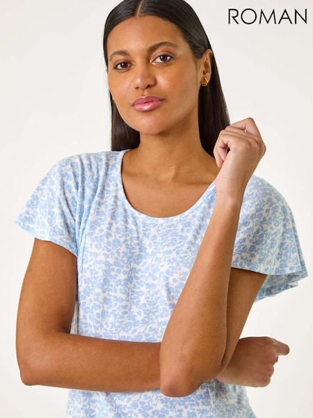 Roman Blue Angel Frill Sleeve T-Shirt (W29244) | £32