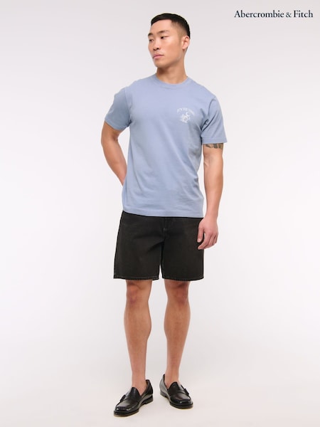 Abercrombie & Fitch Blue Back Print Short Sleeve 100% Cotton T-Shirt (W29305) | £29