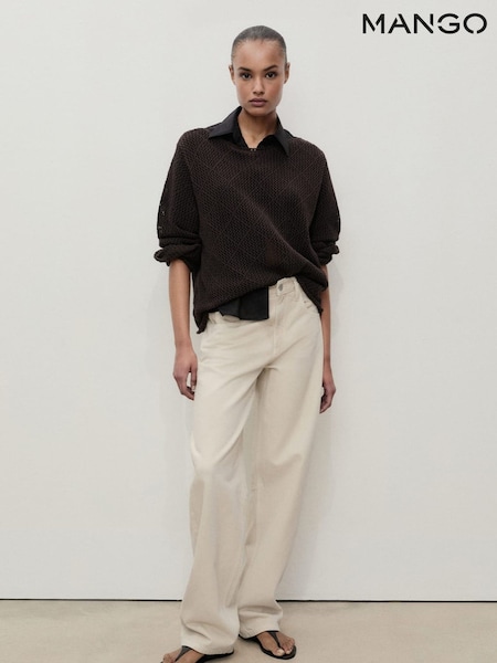 Mango Cream High Rise Balloon Jeans (W29337) | £40