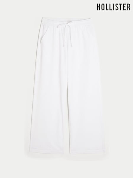 Hollister Low Rise Seersucker Baggy White Trousers (W29419) | £36