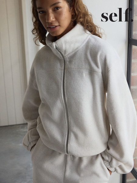 self. Ecru Marl Full Zip Polar Fleece (W29447) | £36