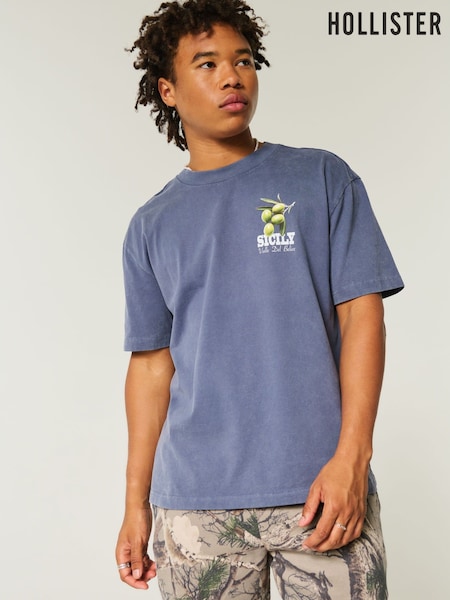 Hollister Boxy Crew Neck Short Sleeve 100% Cotton T-Shirt (W29539) | £23