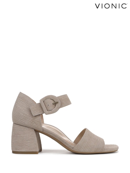 Vionic Regular Fit Grey Chardonnay Ankle Strap Sandals (W29619) | £140