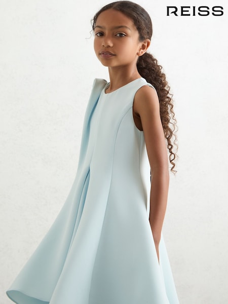 Reiss Blue Florie 9-13 yrs Flower-Detail Fit-And-Flare Dress (W29756) | £93