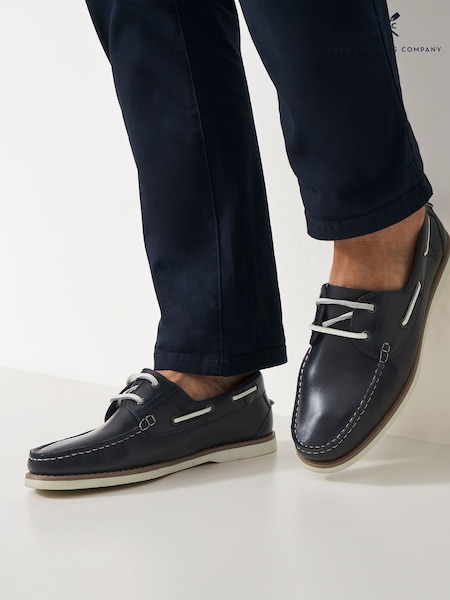 Crew Clothing Black Lace-Up Deck Shoes (W29847) | £79