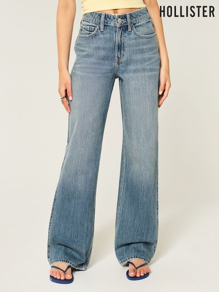 Hollister Blue High Rise Baggy Jeans (W29856) | £40