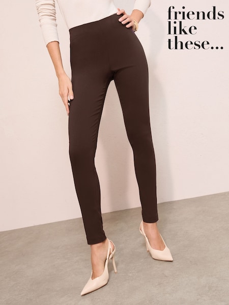 Friends Like These Brown Sculpting Stretch Slim Trousers (W29860) | £26