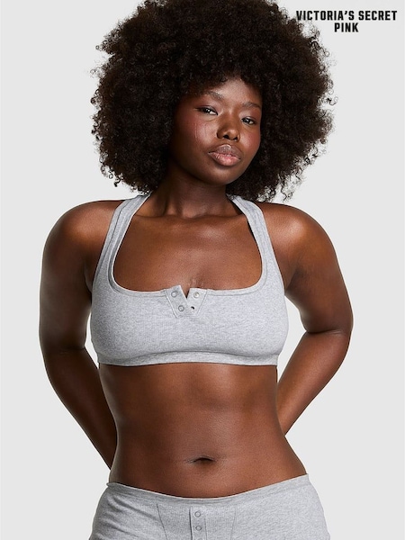 Victoria's Secret PINK Grey Heather Cotton Dorm Bralette (W29885) | £19