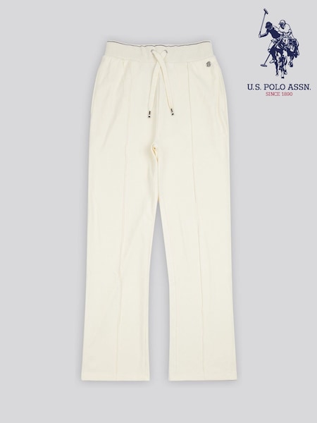 U.S. Polo Assn. Cream Womens Pintuck Tipped Wide Joggers (W29945) | £65