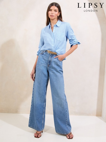 Lipsy Blue Button Through Shirt (W29969) | £32