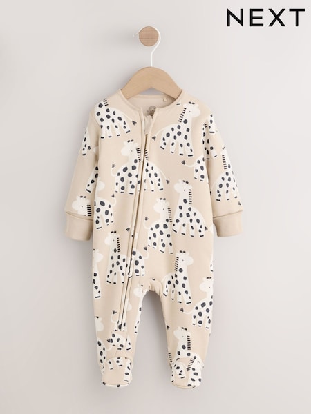 Ecru Giraffe 2.5 TOG Wadded Baby Sleepsuit (W29971) | £18 - £20