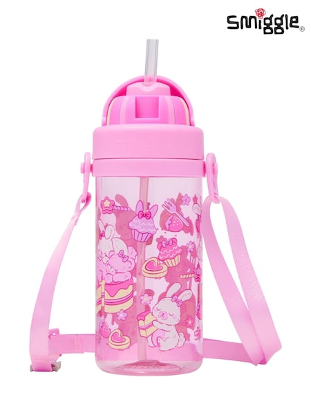Smiggle Pink Out and About Teeny Tiny Drink Bottle With Strap 400Ml (W30004) | £10