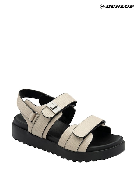 Dunlop Cream Ladies Twin Strap Flatform Sandals (W30032) | £30