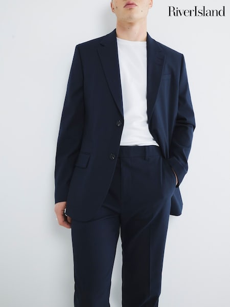 River Island Blue Tailored Trousers (W30037) | £40