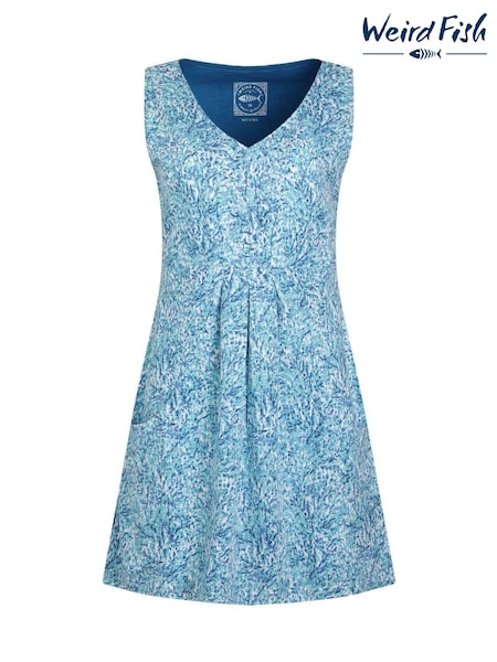 Weird Fish Blue Indus Printed Jersey Tunic (W30095) | £38