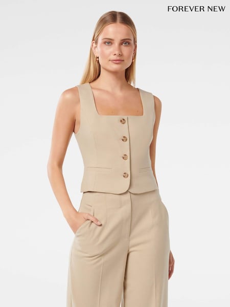 Forever New Cream Jolene Waistcoat (W30163) | £60