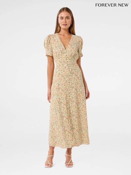 Forever New Cream Safira Printed Midi Sundress (W30170) | £89