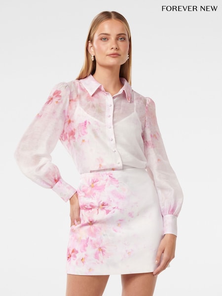 Forever New Pink Blossom A-Line Mini Skirt (W30171) | £60