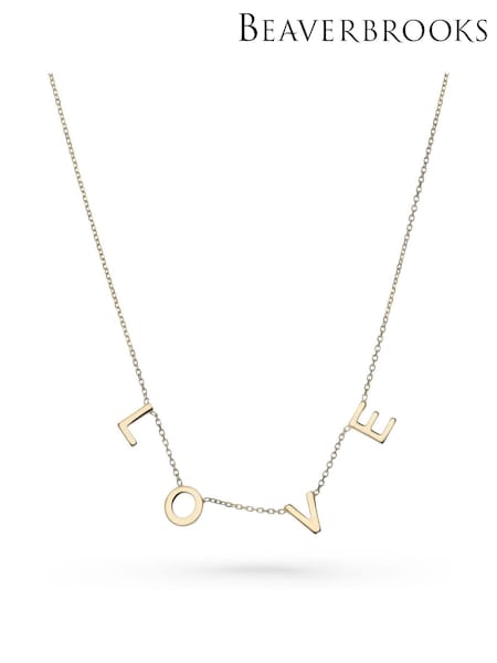 Beaverbrooks 9ct Yellow Gold Love Necklace (W30463) | £195