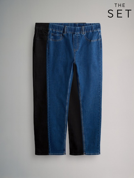 The Set Dark Blue/Black 2 Pack Skinny Denim Jeggings (W30504) | £27
