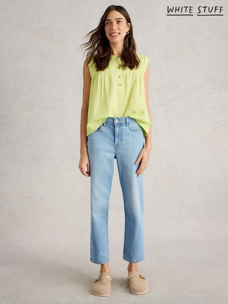 White Stuff Blue Blake Straight Crop Jeans (W30540) | £47