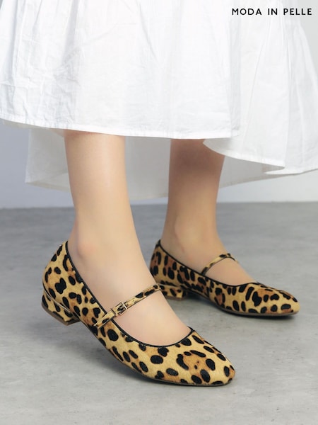 Moda in Pelle Animal Florentin Block Heel Maryjane Shoes (W30630) | £89