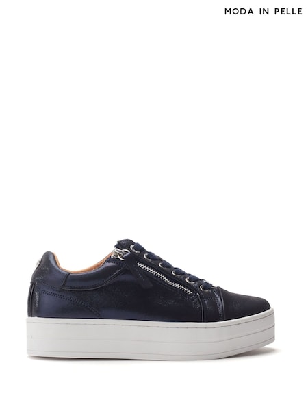 Moda in Pelle Barlli Contrast Topline Leather Trainers (W30636) | £79