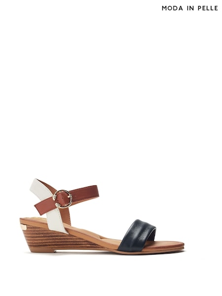 Moda in Pelle Mayapple Heel Clip Wedges Strappy Leather Sandals (W30637) | £79
