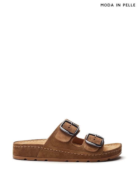 Moda in Pelle Sh Elate Double Strap Flexi Cork Footbed Mules (W30638) | £75