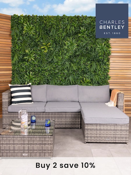 Charles Bentley Grey 3Pcs Lounge Sofa With Garden Table (W30725) | £560