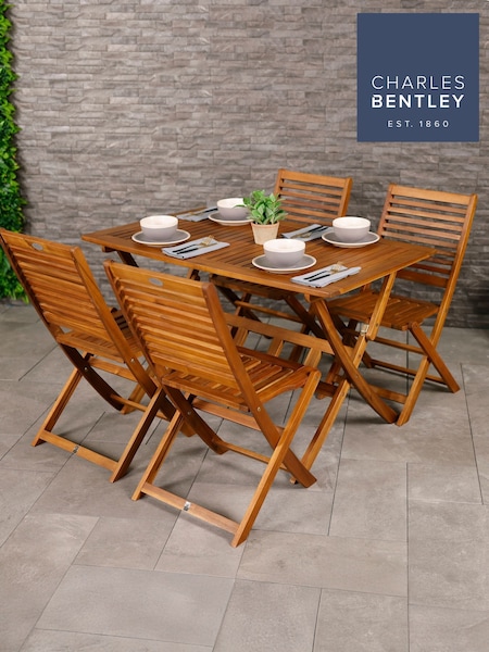 Charles Bentley Natural Wood Acacia Rectangular Garden Dining Table (W30727) | £100