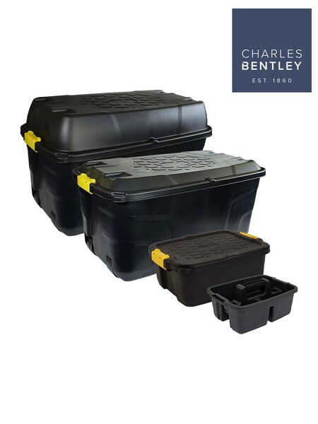Charles Bentley Black Heavy Duty Garden Storage Box Bundle (W30728) | £90