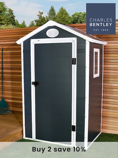 Charles Bentley Grey 4.4ft x 3.3ft Plastic Garden Shed (W30731) | £337