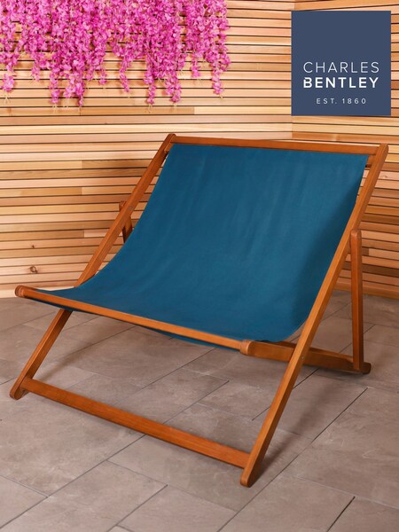 Charles Bentley Teal Double Wooden Garden Deck Chair (W30739) | £123