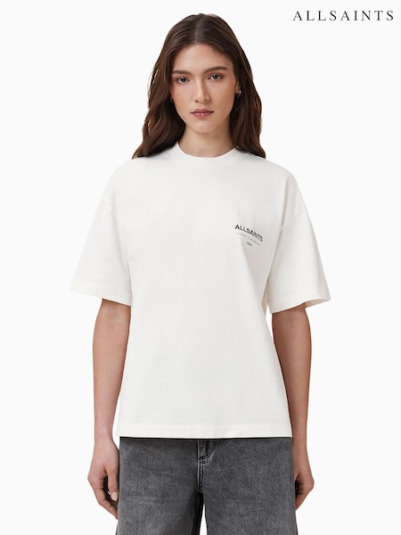 AllSaints White Underground Etta Cotton T-Shirt (W30755) | £59