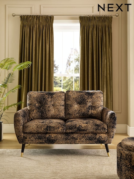 Opulent Velvet Leopard Print Wilson 2 Seater Small Sofa (W30814) | £499