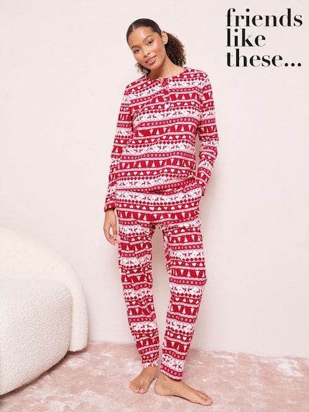 Red Fairisle Nightwear Set (W30890) | £29