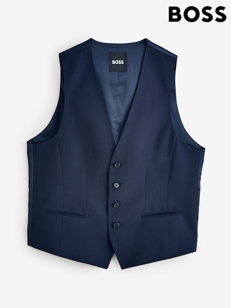 BOSS Blue Single Breasted Buttoned Waistcoat (W30902) | £139