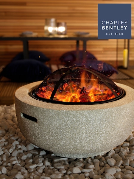 Charles Bentley Stone Stylish and Modern Magnesia Round Garden Fire Pit (W31004) | £116