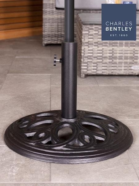 Charles Bentley Black Cast Iron Round Garden Parasol Base (W31005) | £40