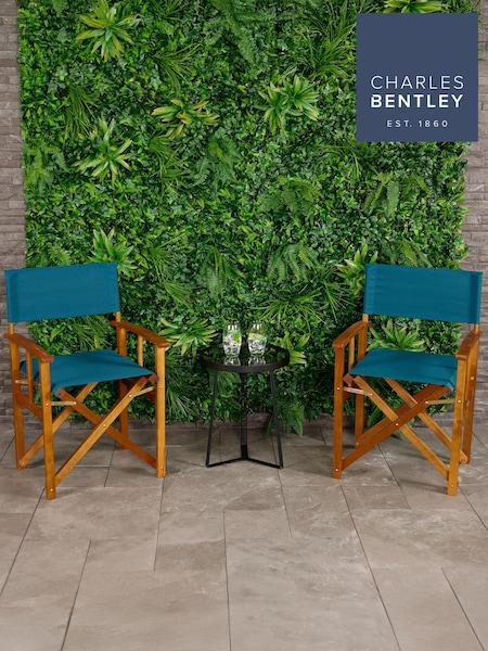 Charles Bentley Teal 1 Pair of Traditional Wooden Garden Director Chairs (W31040) | £116