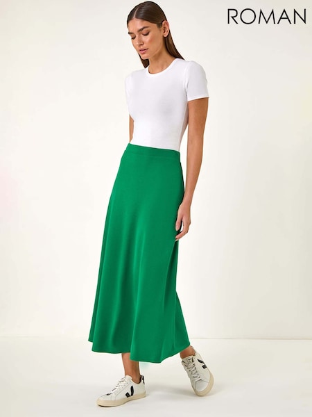 Roman Green A-Line Pull On Stretch Skirt (W31077) | £40