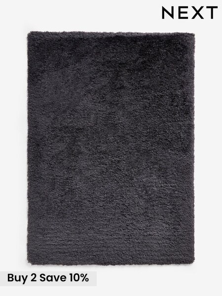 Dark Grey Sumptuously Soft Rug (W31355) | £70 - £290
