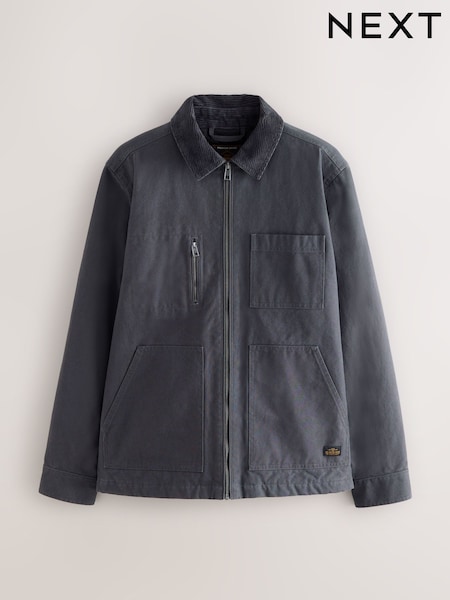 Charcoal Grey Canvas Chore Jacket (W31382) | £70