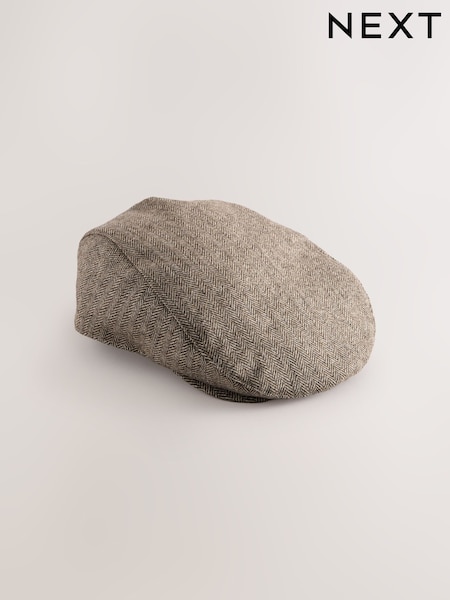 Brown Bow Back Flat Cap (W31437) | £14