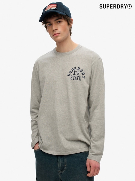 Superdry Grey Athletic Essentials Long Sleeve Top (W31458) | £30