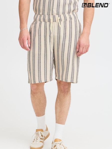 Blend Cream Textured Striped Shorts (W31517) | £35