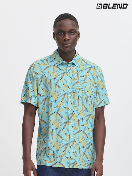 Blend Blue Sand Chilli Print Short Sleeve Shirt (W31537) | £30